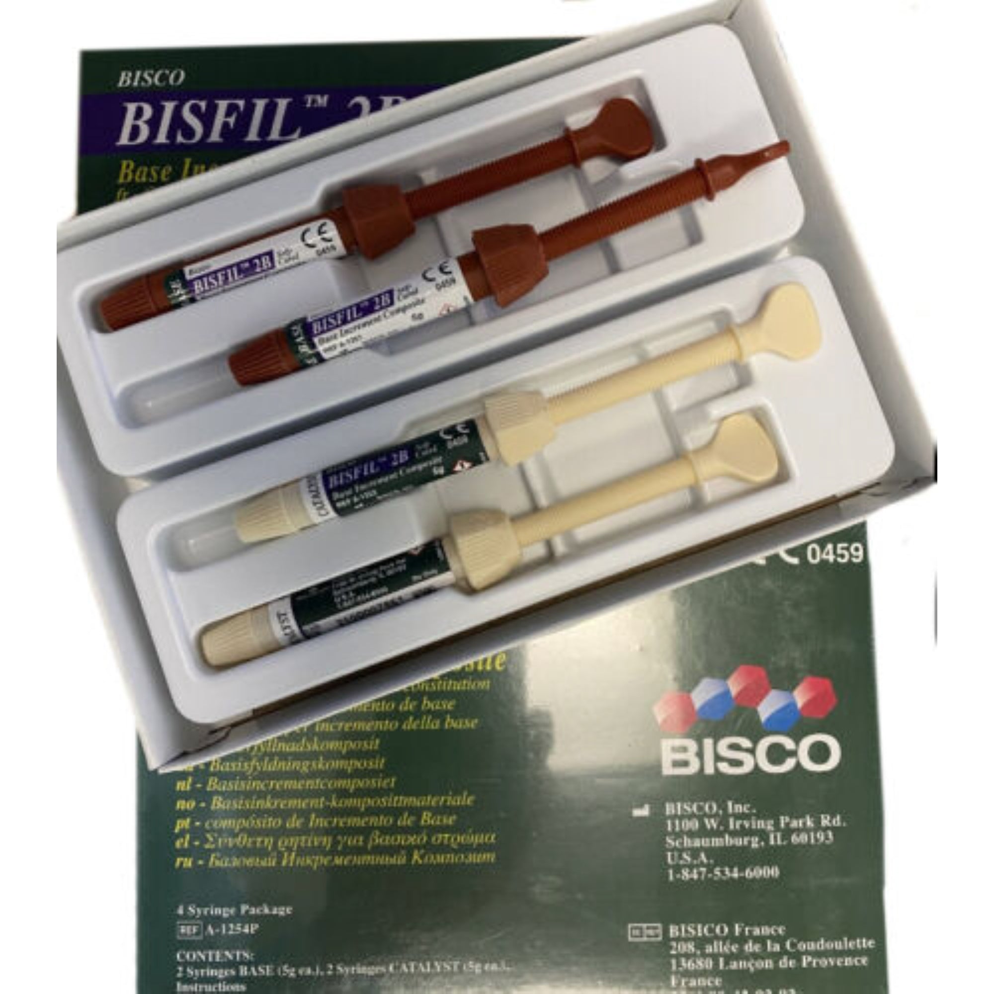 Bisco 0-A1245P BISFIL 2B Hybrid Composite Base & Catalyst 4/Pk EXP Apr 2024 Bisco 0-A1245P BISFIL 2B Hybrid Composite Base & Catalyst 4/Pk EXP Apr 2024